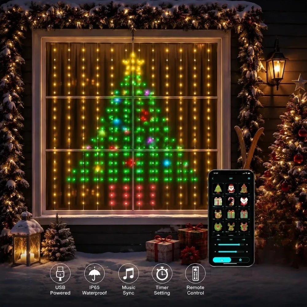 Smart Home Lighting - LED Pixel Curtain Lights Bluetooth APP