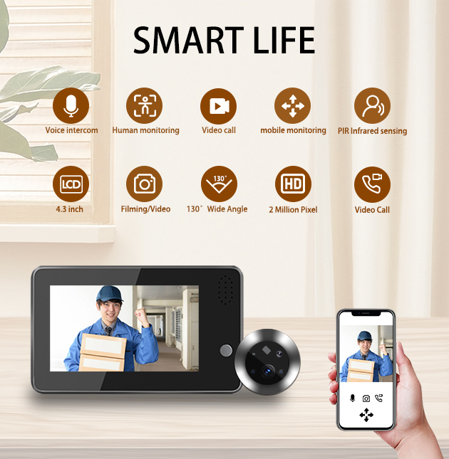 Wifi Doorbell Camera - 4.3inch Tuya Smartlife WiFi Doorbell Visual