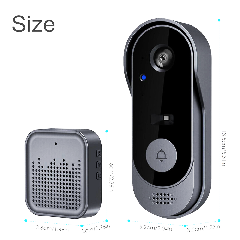 Wifi Doorbell Camera - Tuya APP 170Degree Wide Angle Battery