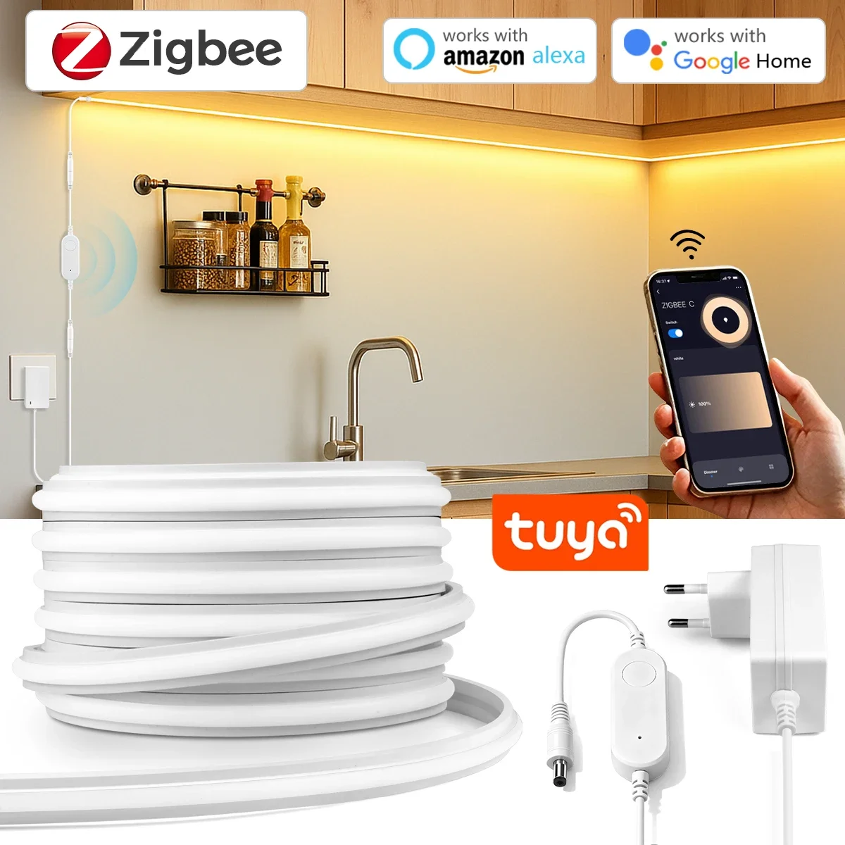 Smart Home Kitchen - Zigbee 3.0 24V Neon LED Strip