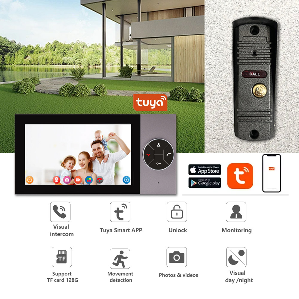 7Inch IPS Screen 2MP 1080P Tuy - Wifi Doorbell Camera recension och pris