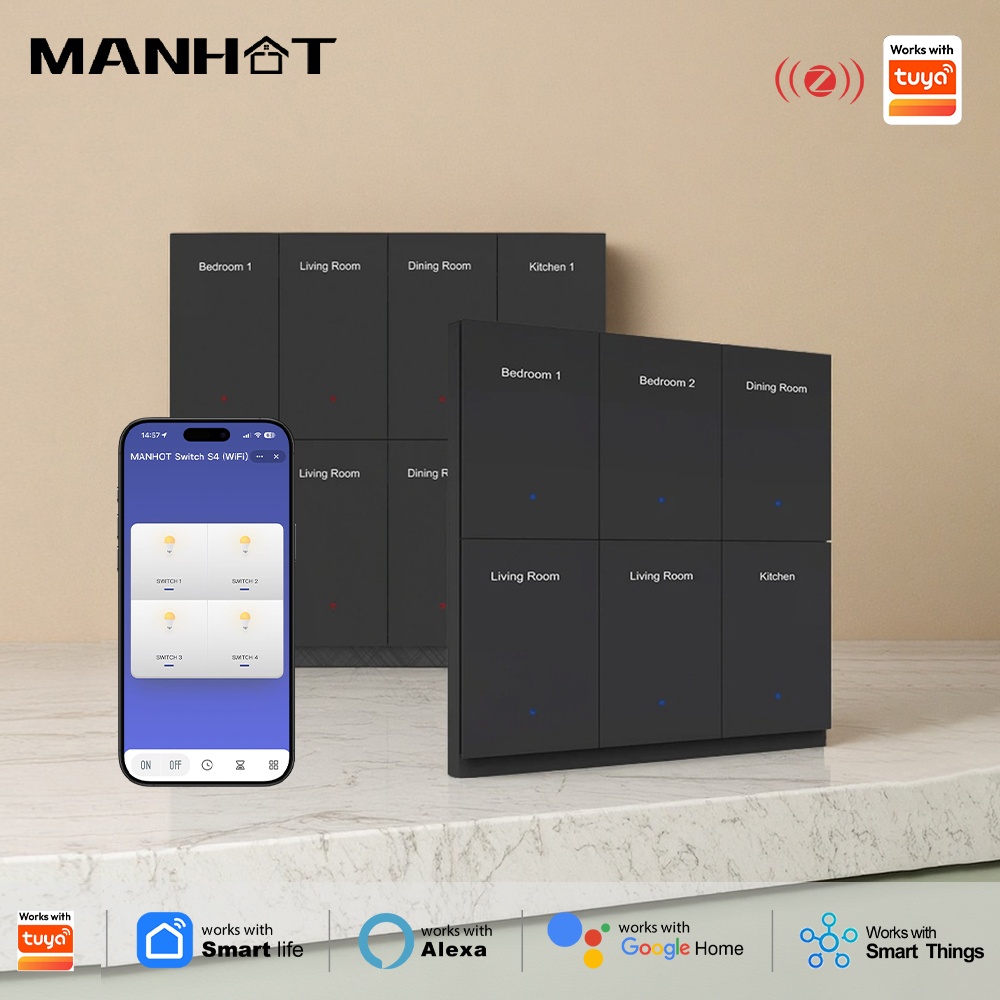 Manhot DIY Name Switch Zigbee  - Smart Home Lighting Control recension och pris