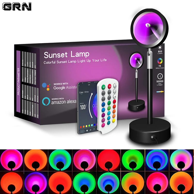 Smart LED Sunset Lamp Colorful - Smart Home Solution recension och pris