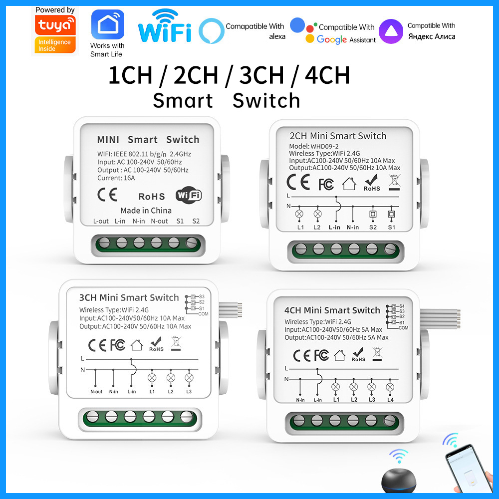 Tuya WiFi Smart Switch 1/2/3/4 - Smart Home Wiz recension och pris