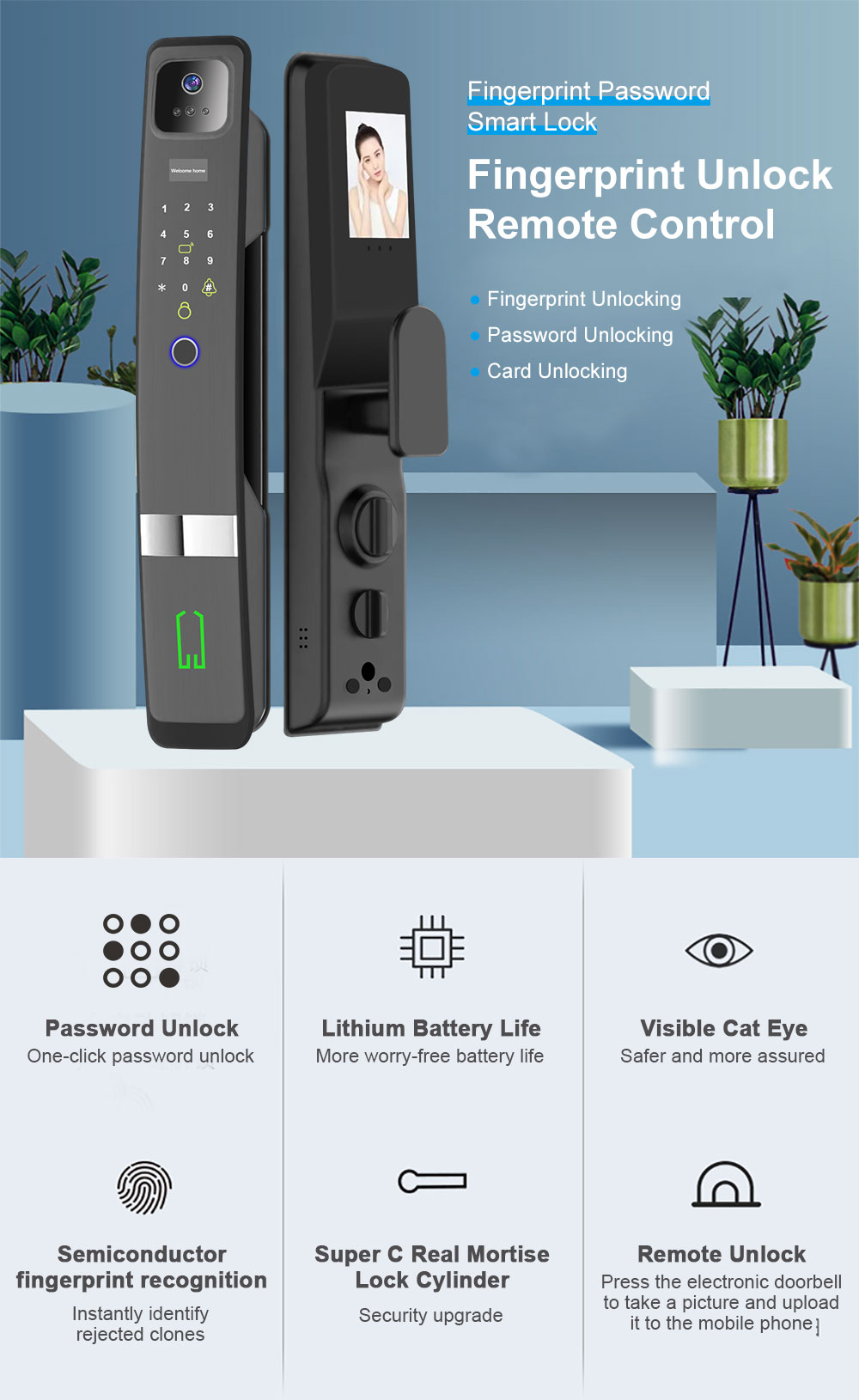 Tuya Wifi Fingerprint 3D Face  - Wifi Doorbell Camera recension och pris