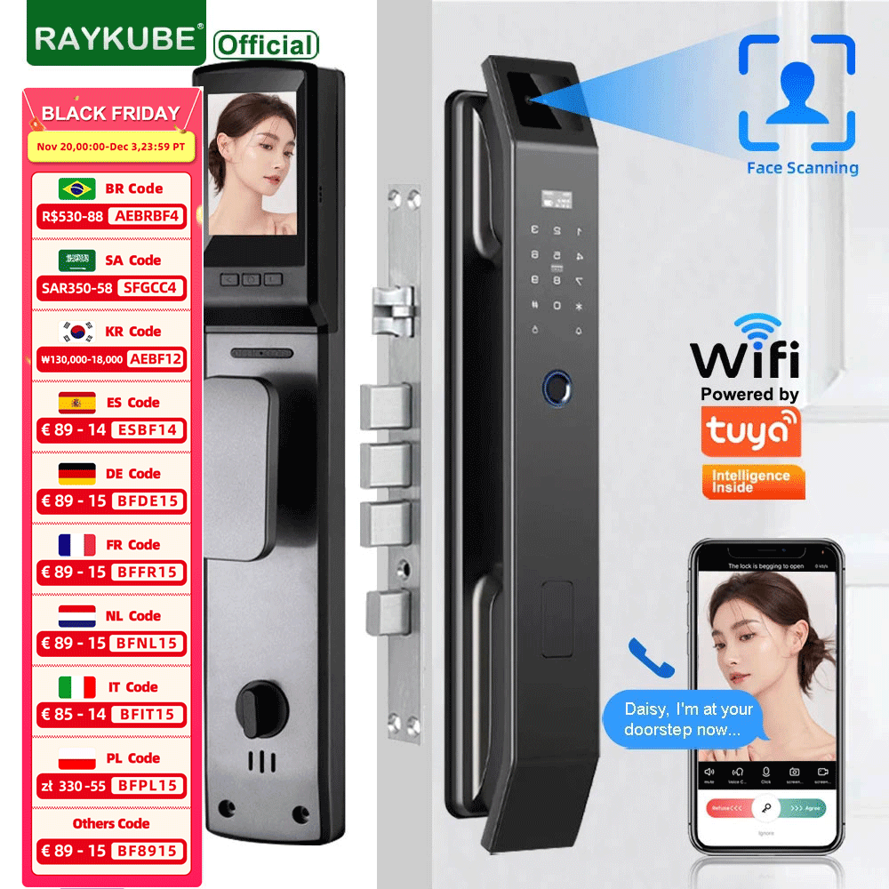 RAYKUBE DF14 Tuya WiFi 3D Face - Wifi Doorbell Camera recension och pris