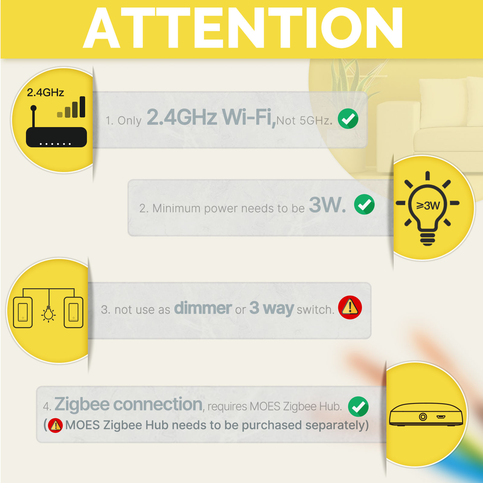MOES US Standard Zigbee Smart  - Smart Home Lighting Control recension och pris