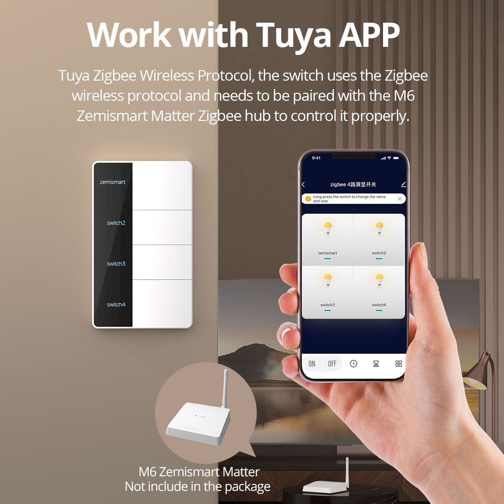 1234 Gang US Type Zigbee Push  - Zigbee Gateway recension och pris