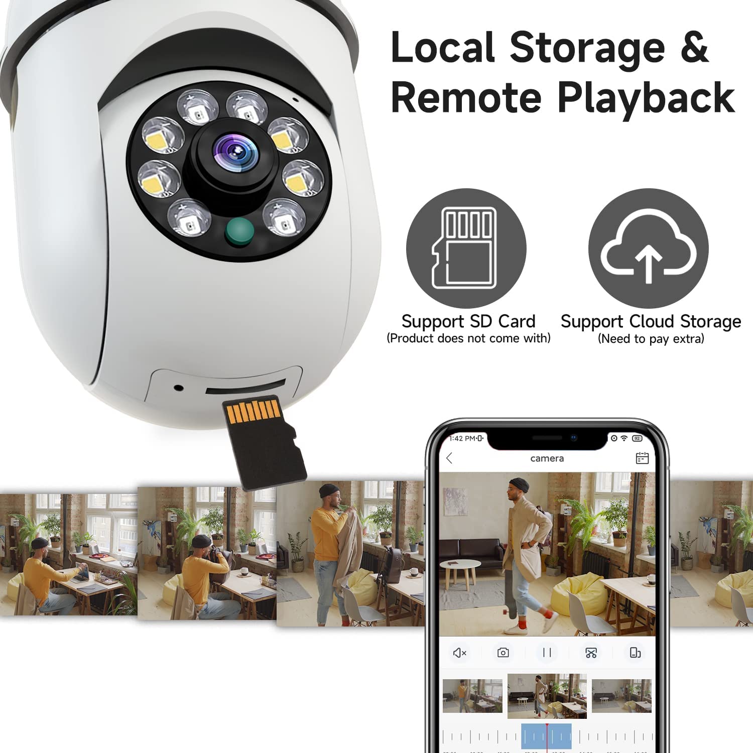 8MP E27 Bulb Surveillance Came - Smart Baby Night Light recension och pris