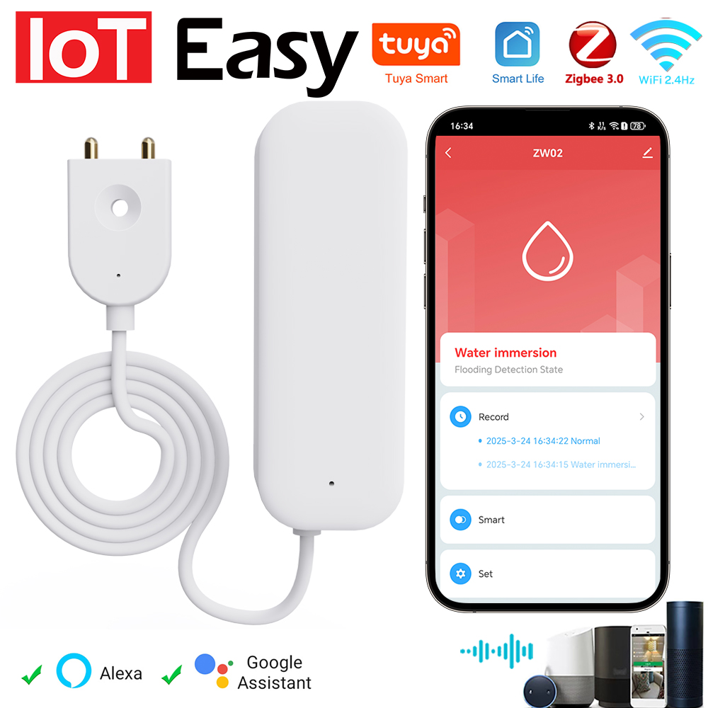 Tuya WiFi ZigBee Water Sensor  - Smart Home Network recension och pris